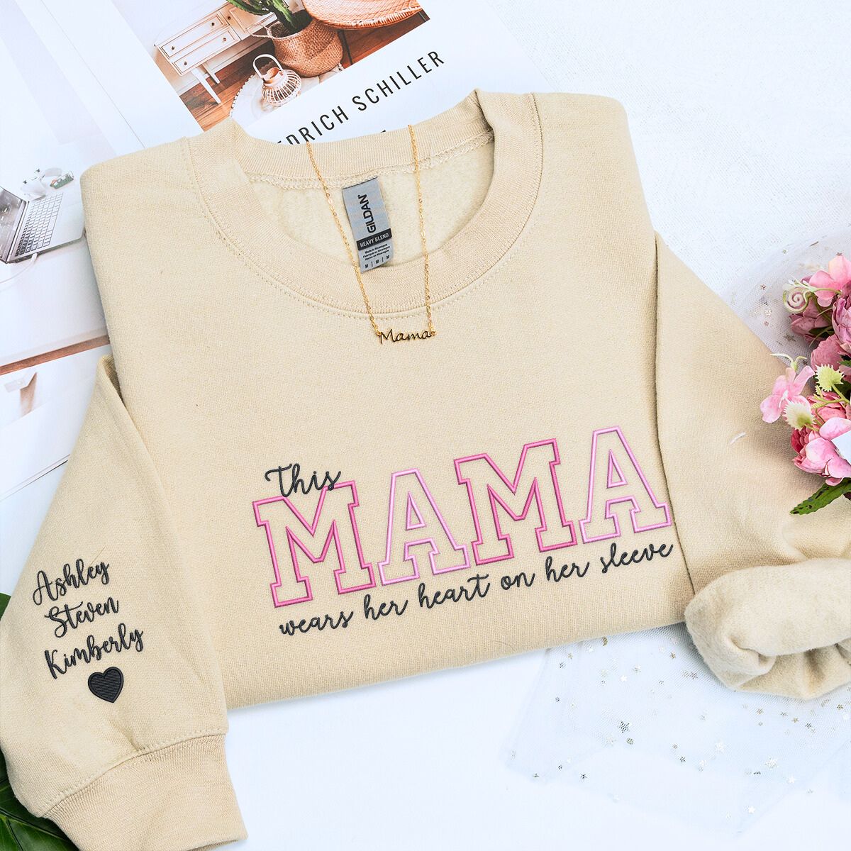 Sand Mama Sweatshirt embroidery, a meaningful and cozy gift for mama