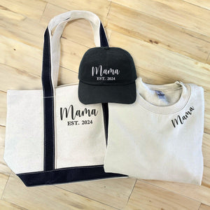 Mama Trio Pack: Embroidered Sweatshirt & Hat & Tote Bag