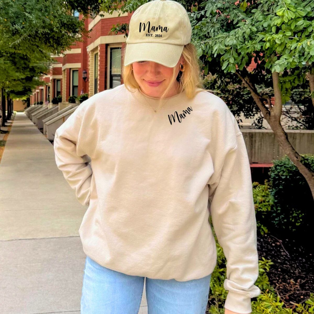 Cozy Mama Combo: Crewneck Sweatshirt & Hoodie for Everyday Comfort
