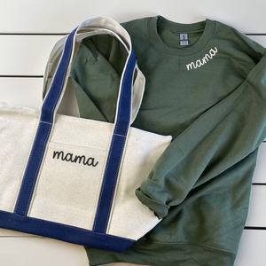 Mama's Favorites: Embroidered Sweatshirt & Stylish Tote Combo