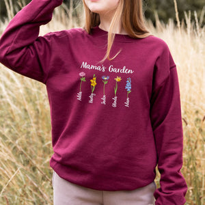 Custom Embroidered Mama's Garden Sweatshirt or Hoodie