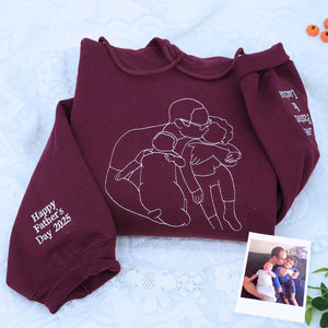 Custom This Awesome Dad Belongs To Portrait Shirt, Sweatshirt or Hoodie, Personalized Embroidered Gift for Dad Father’s Day