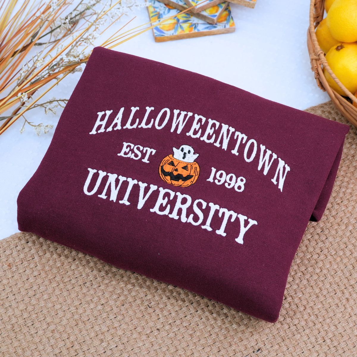 Maroon Hallowentown Sweatshirt, a spooky season gift