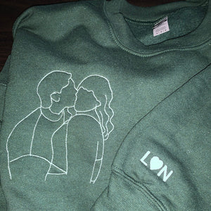 Matching Sweatshirts for Couples Custom Embroidered Sweaters Best Gift Idea for Him Her Girlfriend Boyfriend