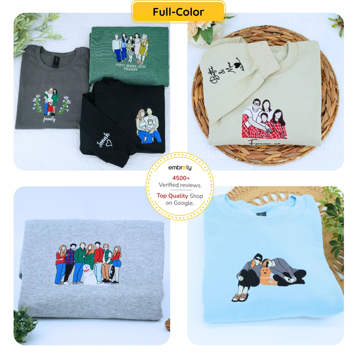 Custom Embroidered Line Art Hoodie from Your Photo, Memorial Sweatshirts