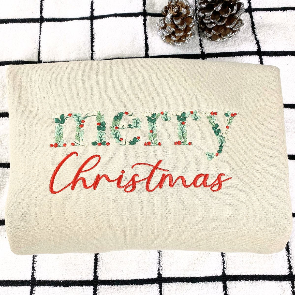Merry Christmas Sweatshirt / Hoodie, Embroidered Gift for Women Men - Embroly