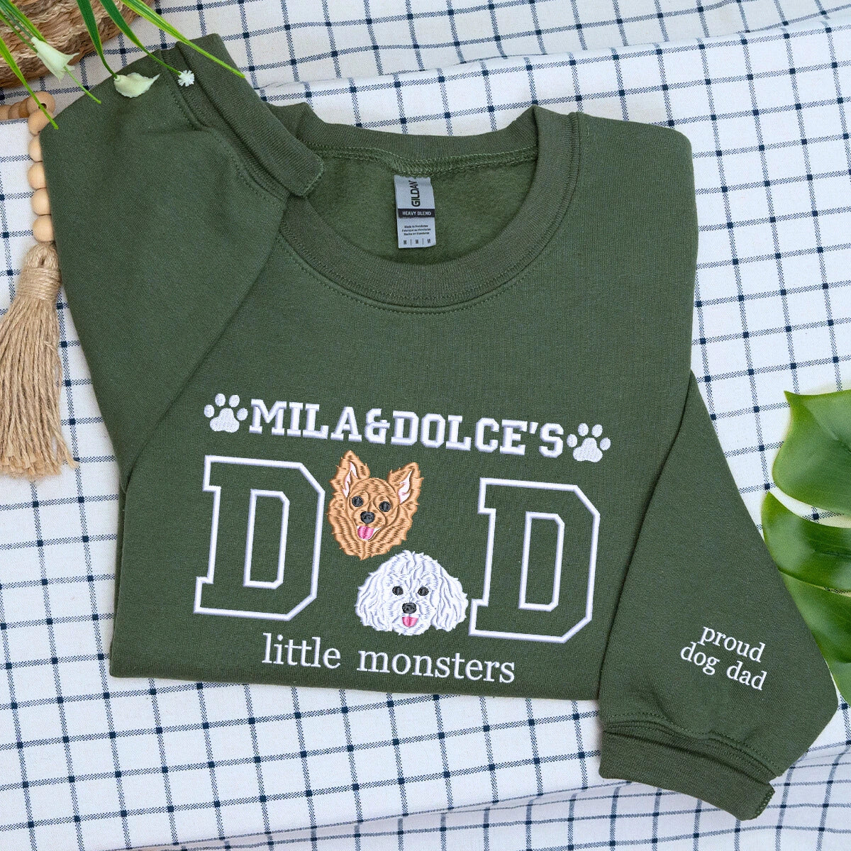 Military Green Dog Dad Sweatshirt,a meaningful and cozy gift for a proud dog dad