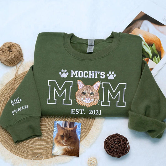 Personalized In My Cat Mom Era Shirt, Sweatshirt or Hoodie, Embroidered Gift for Proud Cat Mom