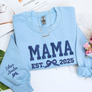 Gigi Bow Sweatshirt or Hoodie, Custom Embroidered Mother's Day Gift for Grandma Mama