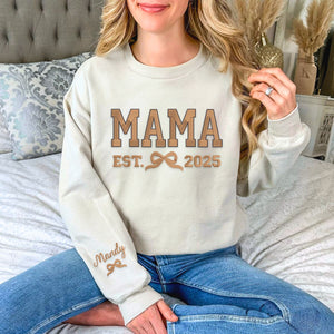 Gigi Bow Sweatshirt or Hoodie, Custom Embroidered Mother's Day Gift for Grandma Mama