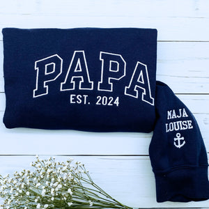 Personalized Gift for Mimi with Embroidered Varsity Text on Chest Sweatshirt or Hoodie