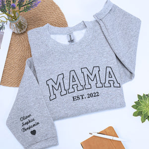 Personalized Gift for Mimi with Embroidered Varsity Text on Chest Sweatshirt or Hoodie