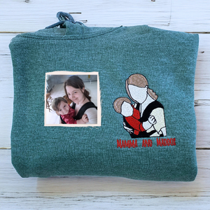 Personalized Mom Photo Sweatshirt or Hoodie - Embroidered