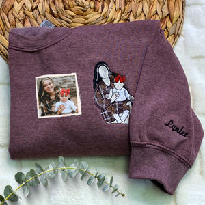 Personalized Mom Photo Sweatshirt or Hoodie - Embroidered