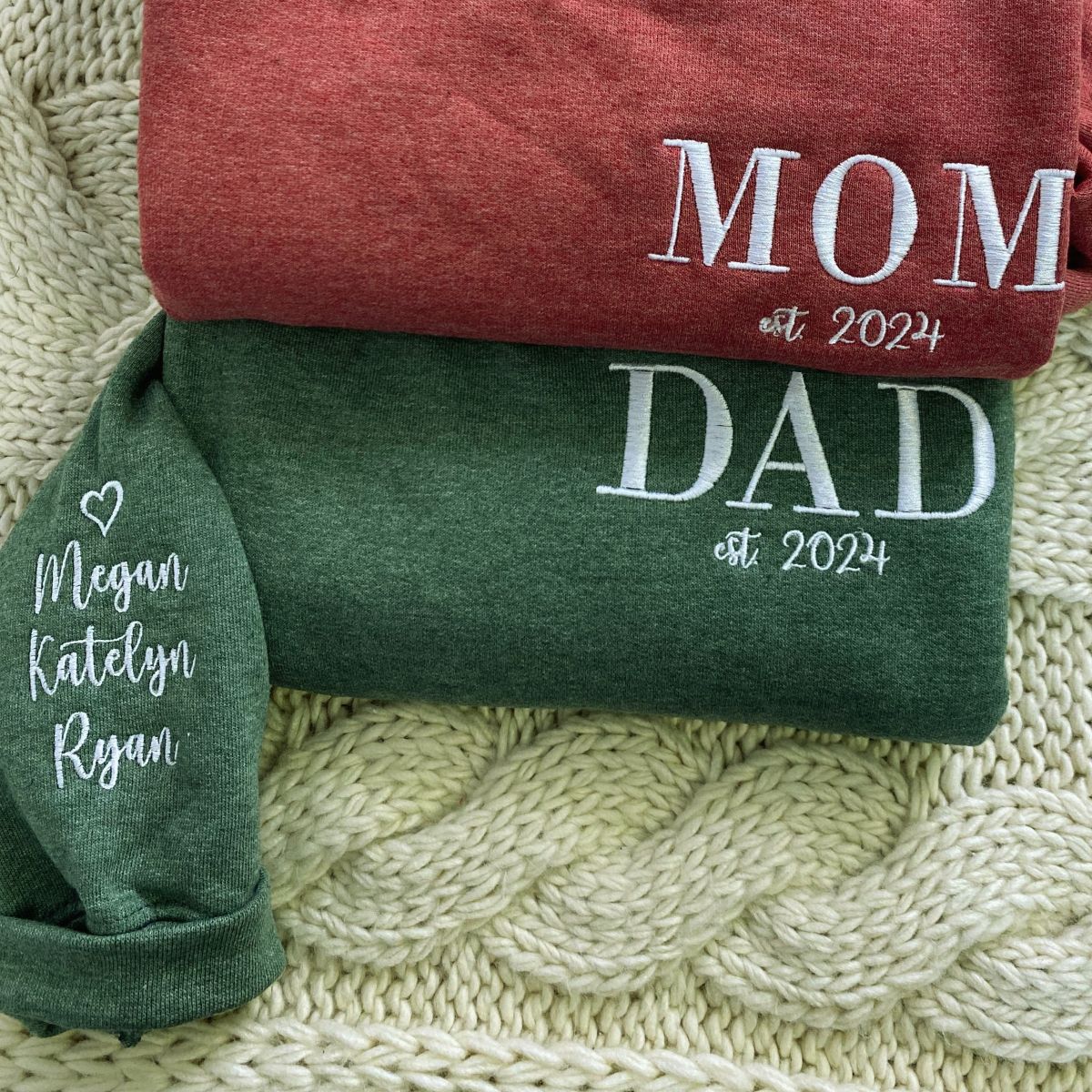 Mom & Dad Sweatshirt: Celebrate Parenthood Together! - Embroly