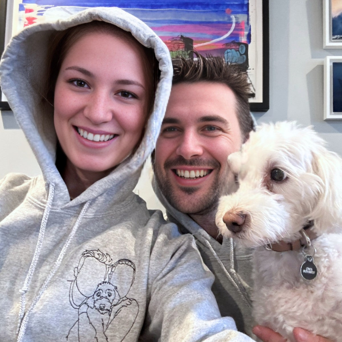 Custom Embroidered Dog Mom Hoodie, Personalized Hoodie with Icon, Gift For Dog Lovers - Embroly