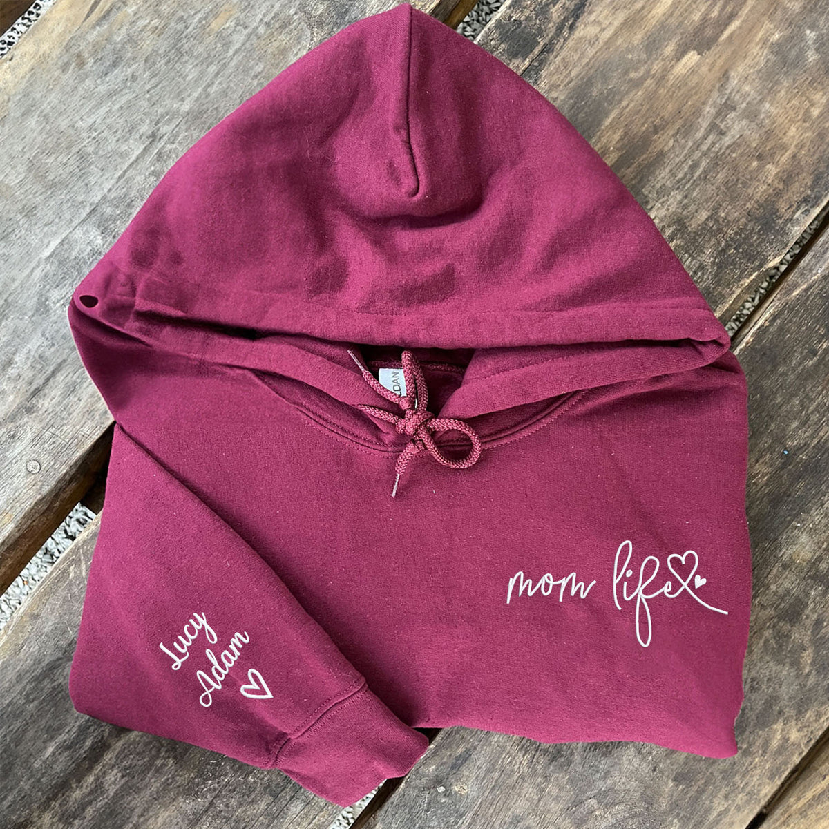 Mom Life Sweatshirt or Hoodie , Embroidered Gift For Mom from Kids - Embroly