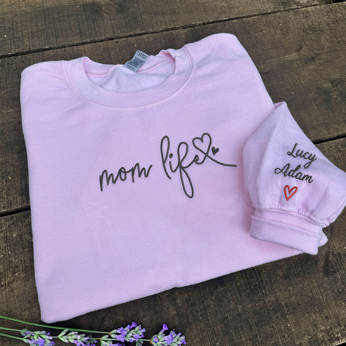 Mom Life Sweatshirt or Hoodie , Embroidered Gift For Mom from Kids - Embroly