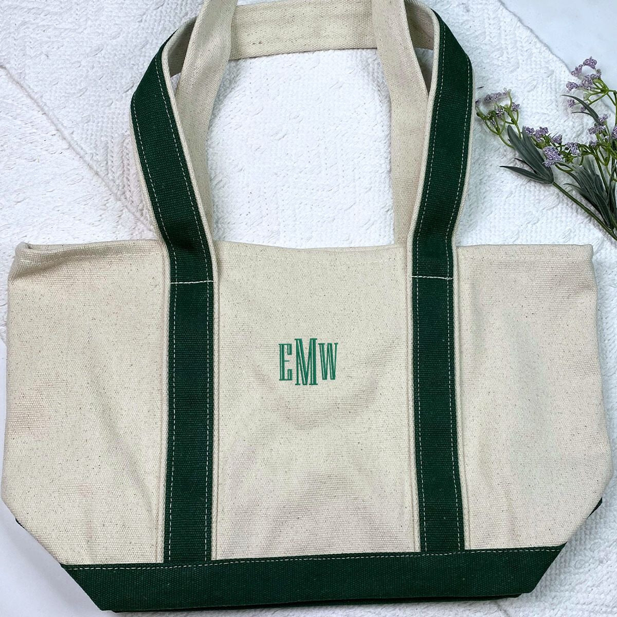 Custom Embroidered Monogram Tote Bag, Monogrammed Gift, Personalized Monogram - Embroly