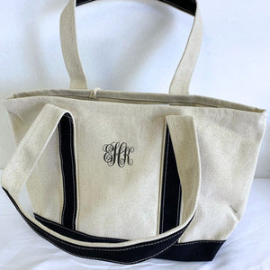 Custom Embroidered Monogram Tote Bag, Monogrammed Gift, Personalized Monogram