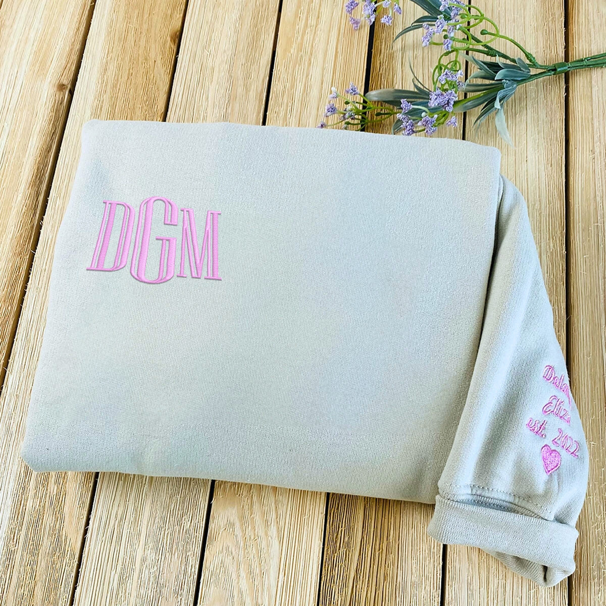 Personalized Embroidered Monogram Sweatshirt - Embroly