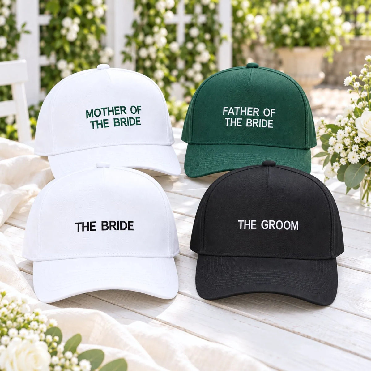 Custom Wedding Family Snapback Hat, Embroidered Mother Father of the Bride Cap, Wedding Favor Gifts