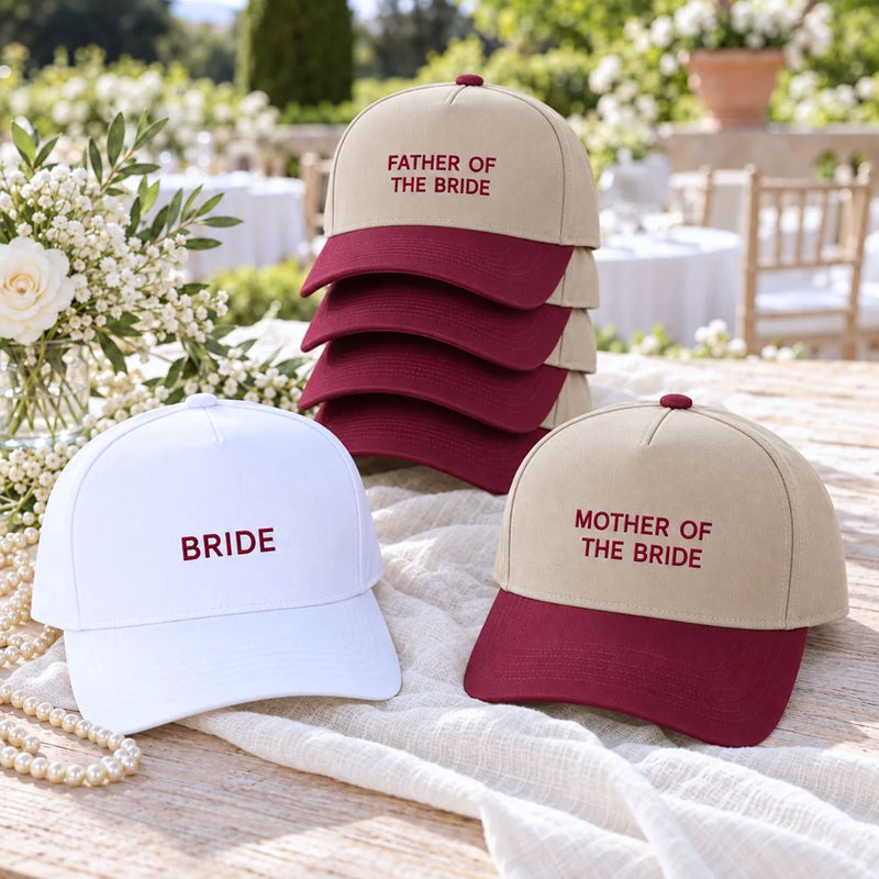 Custom Wedding Family Snapback Hat, Embroidered Mother Father of the Bride Cap, Wedding Favor Gifts