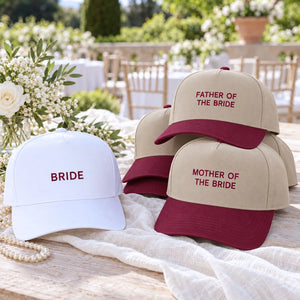 Custom Wedding Family Snapback Hat, Embroidered Mother Father of the Bride Cap, Wedding Favor Gifts