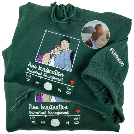 Personalized Gift for Newly Married Couple with Photo Portrait Sweatshirt or Hoodie