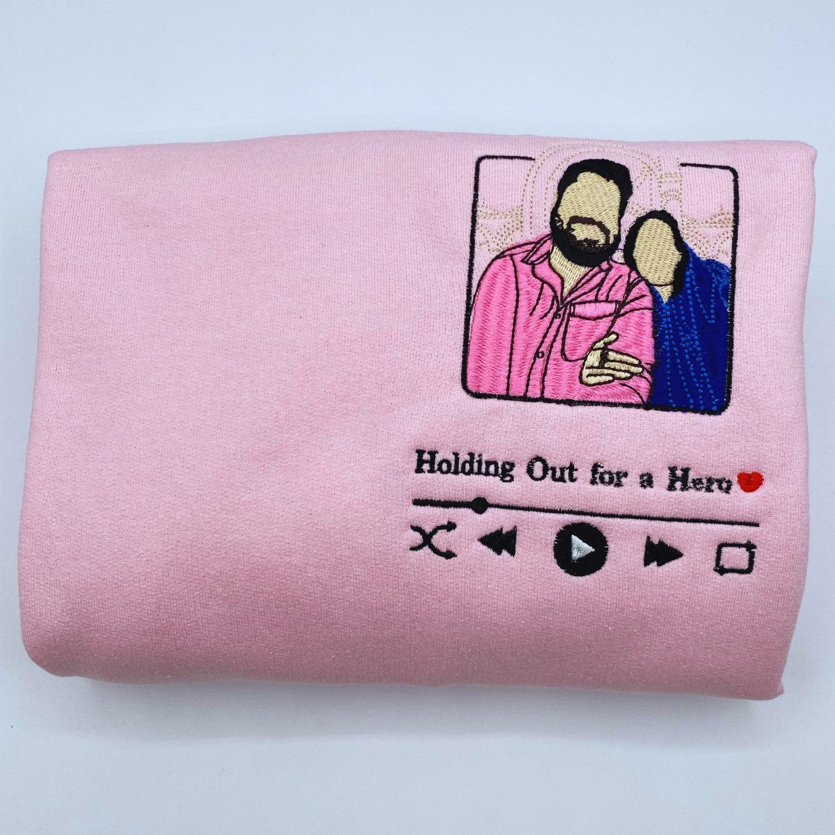 Custom Favorite Song with Your Photo Portrait Sweatshirt or Hoodie, Embroidered Gift for Him Her - Embroly