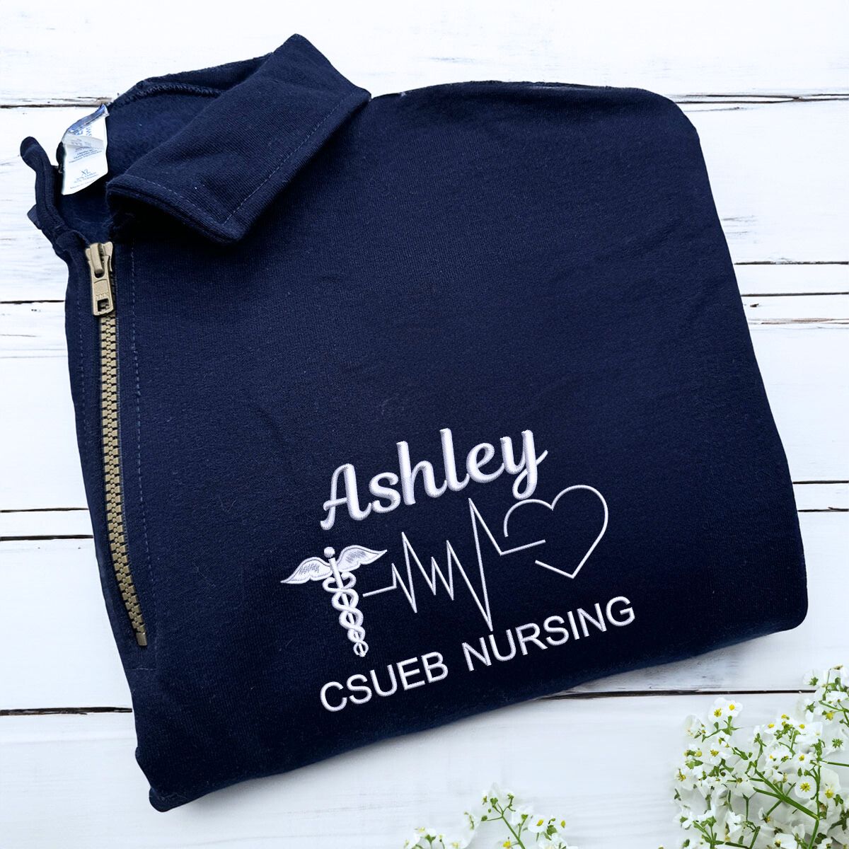 Gift For Nurse, Physician Assistant, Doctor, Personalized Medical Jacket, Quarter Zip Sweatshirt Embroidered - Embroly