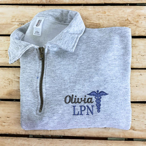 Personalized Nurse Sweatshirt, Hoodies - Best Nurse Gifts Ideas with Quarter Zip