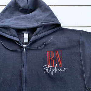 Personalized Gift For Nurse, Medical Jacket, Quarter Zip Sweatshirt Hoodie Embroidered