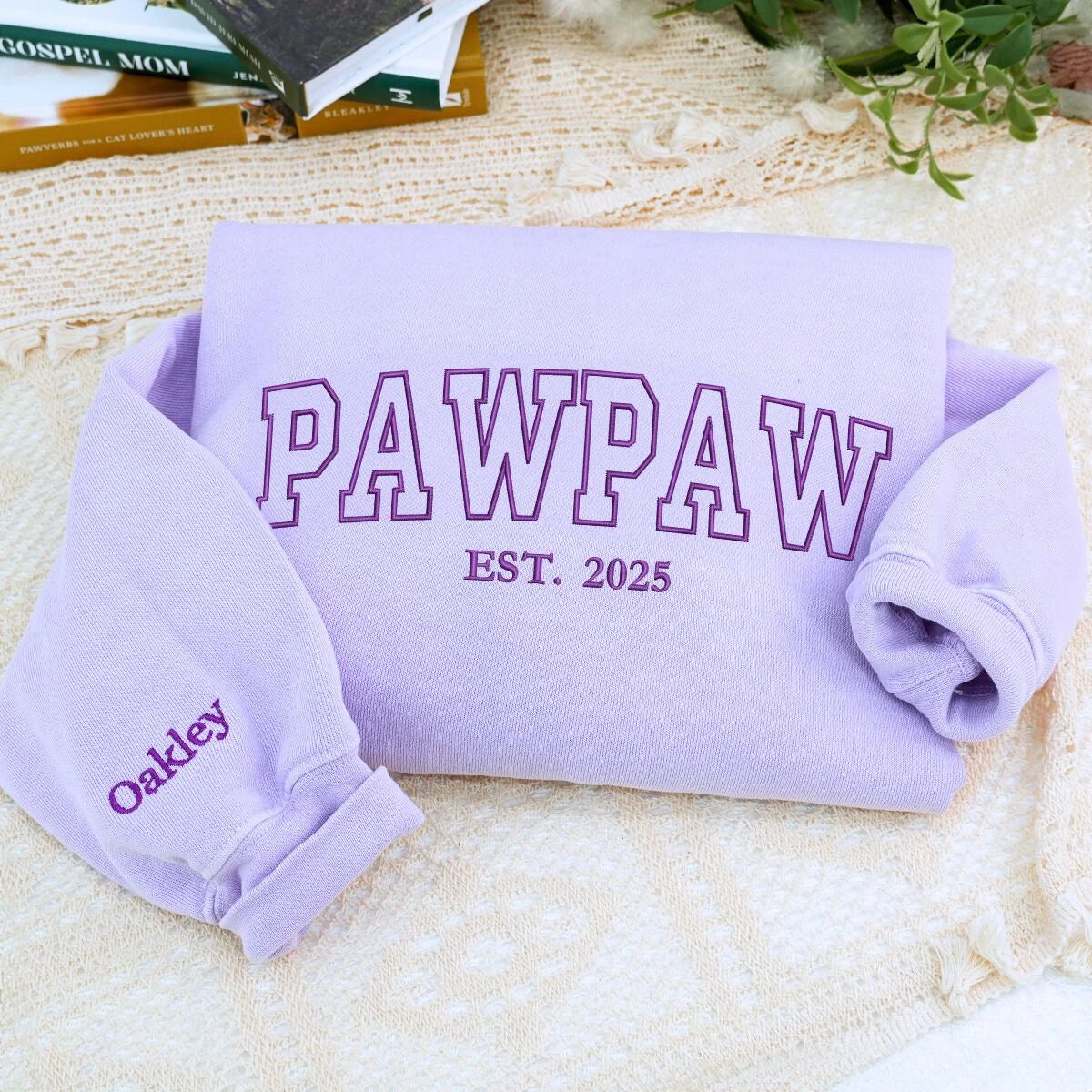 Comfort Colors Pawpaw EST T-Shirt or Sweatshirt, Personalized Embroidered Gift for Grandpa Pawpaw