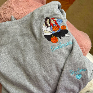 Custom sweatshirt with Picture, Embroidered Personalized Portrait Hoodie Sweatshirt from Photo