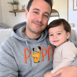 Custom embroidered Papa Life photo sweatshirt meaningful First Father's Day gift