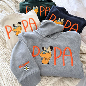 Custom embroidered Papa Life photo sweatshirt meaningful First Father's Day gift
