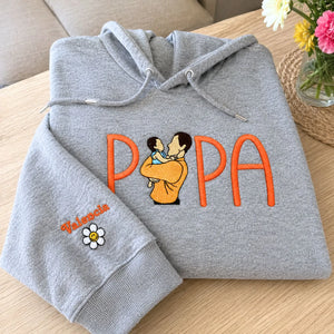 Custom embroidered Papa Life photo sweatshirt meaningful First Father's Day gift