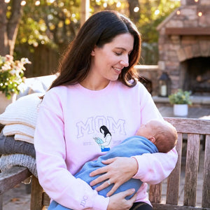 Personalized Mom Portrait Sweatshirt Hoodie – Embroidered Keepsake Gift for Mom