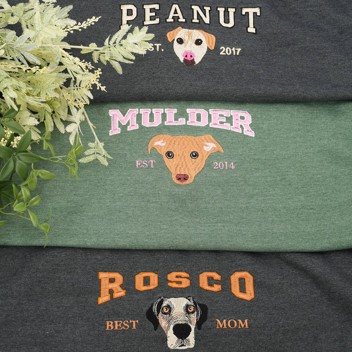 Father’s Day Custom Pet Photo & Name Embroidered Hoodie or Sweatshirt – Personalized Gift for Pet-Loving Dad and Grandpa