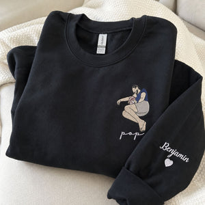 Custom embroidered Pop portrait sweatshirt personalized New Father's Day gift from wife