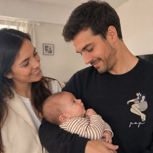 Custom embroidered Pop portrait sweatshirt personalized New Father's Day gift from wife