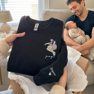 Custom embroidered Pop portrait sweatshirt personalized New Father's Day gift from wife