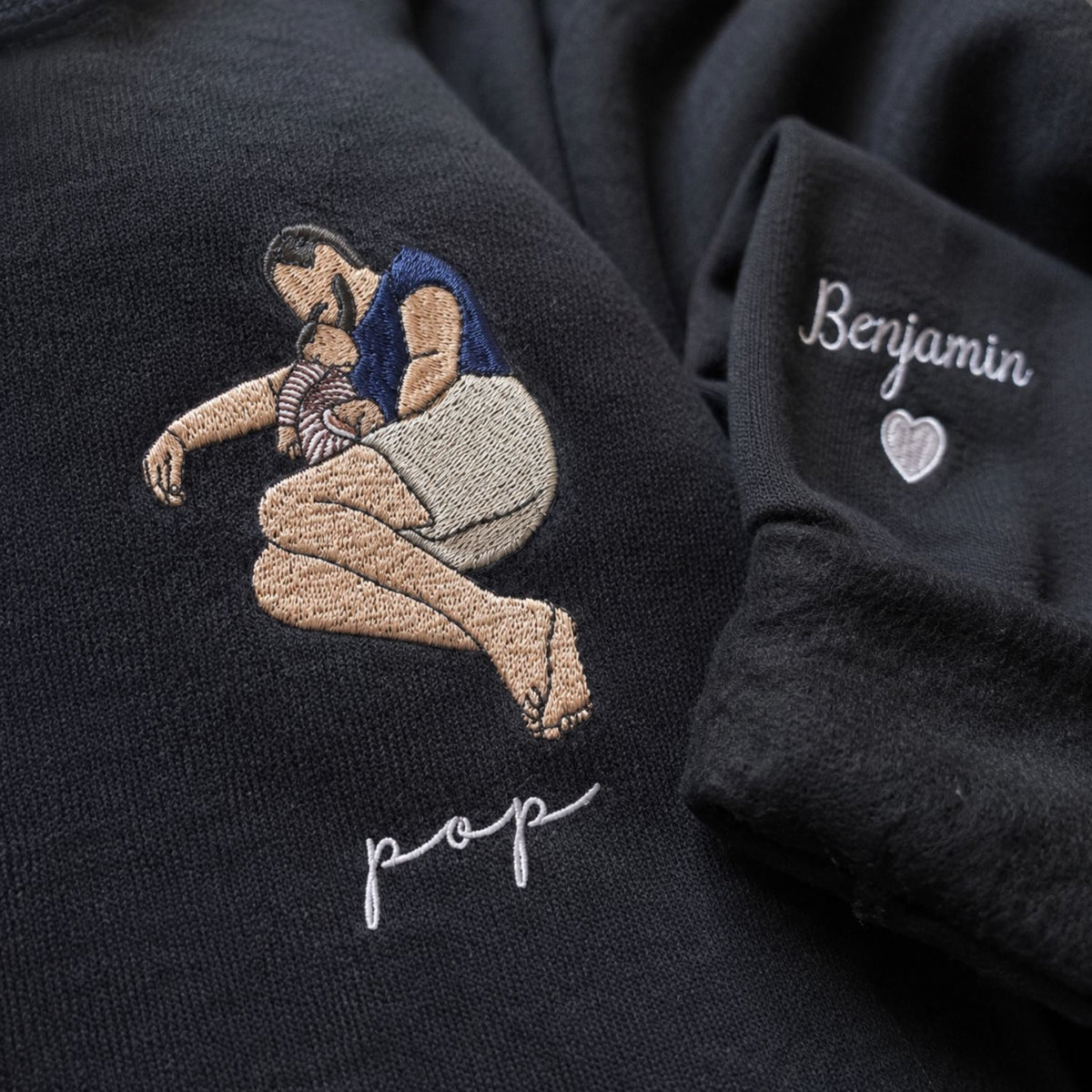 Custom embroidered Pop portrait sweatshirt personalized New Father's Day gift from wife