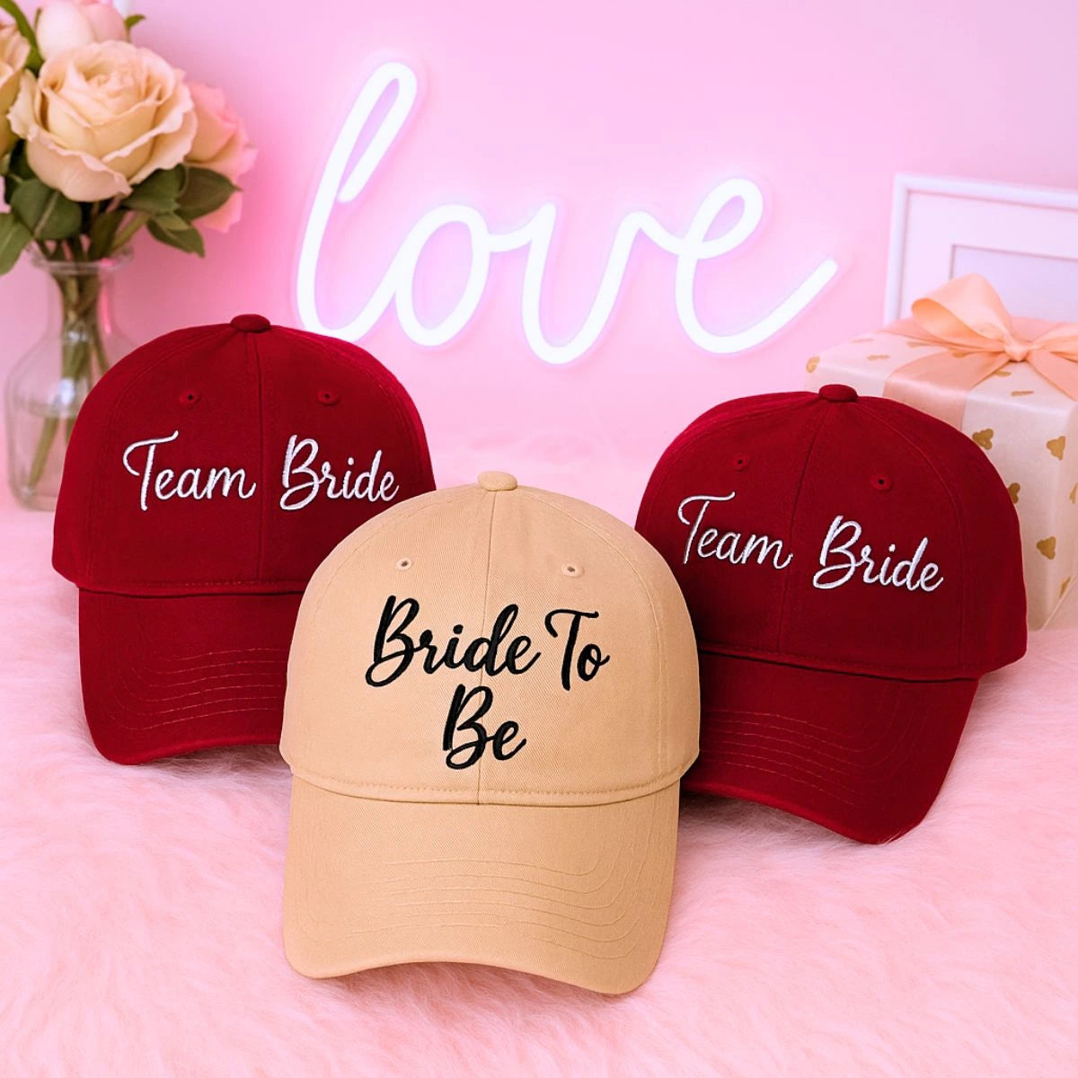 Personalized Bride and Team Bride, Bridesmaid Hat, Embroidered Bridesmaid Gifts, Wedding Gift