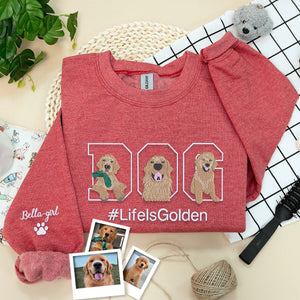 Antique Cherry Red Dog Life Sweatshirt, a meaningful and cozy gift for dog mom dog dad