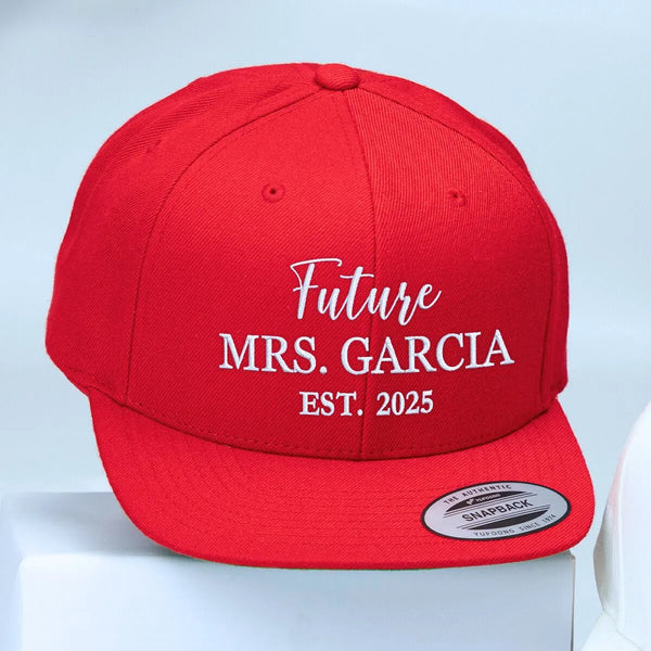 Personalized Future Mrs Hat, Embroidered Gift for Bride 