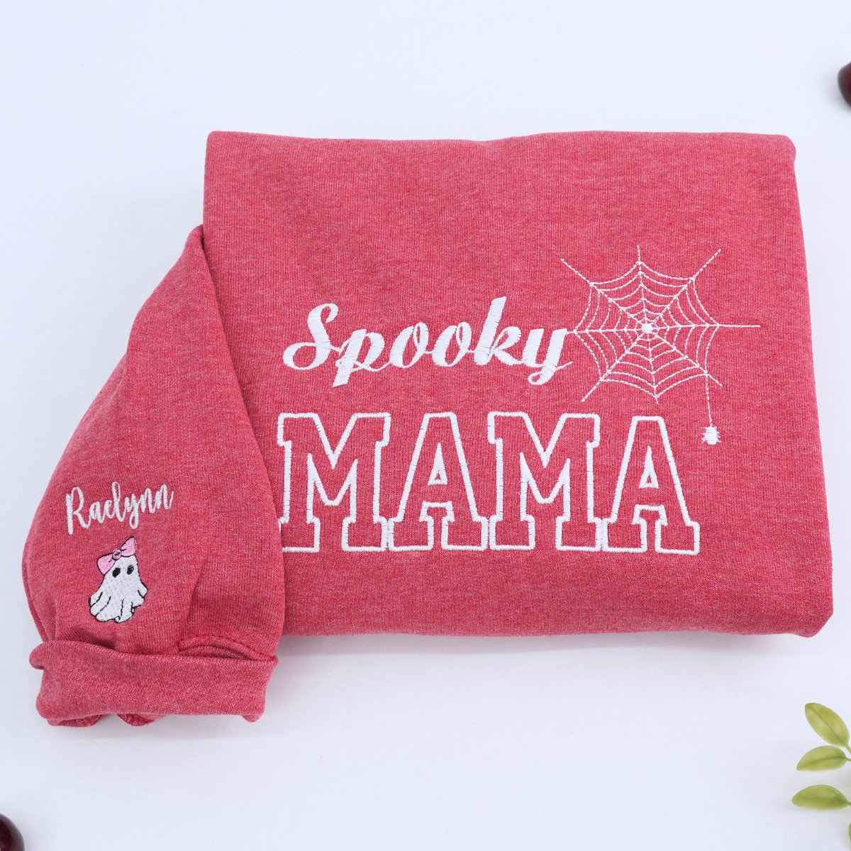 Heather Scarlet Red Spooky Mama Sweatshirt, Halloween Gift for mama