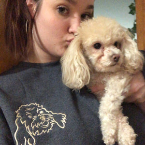 Custom Dog Portrait Embroidered Sweatshirt for Dog Dad, Personalized Pet Memorial Gift For Husband