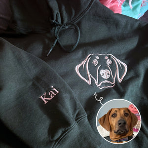 Rhodesian Ridgeback Sweatshirt or Hoodie, Custom Embroidered Gift from Photo Name